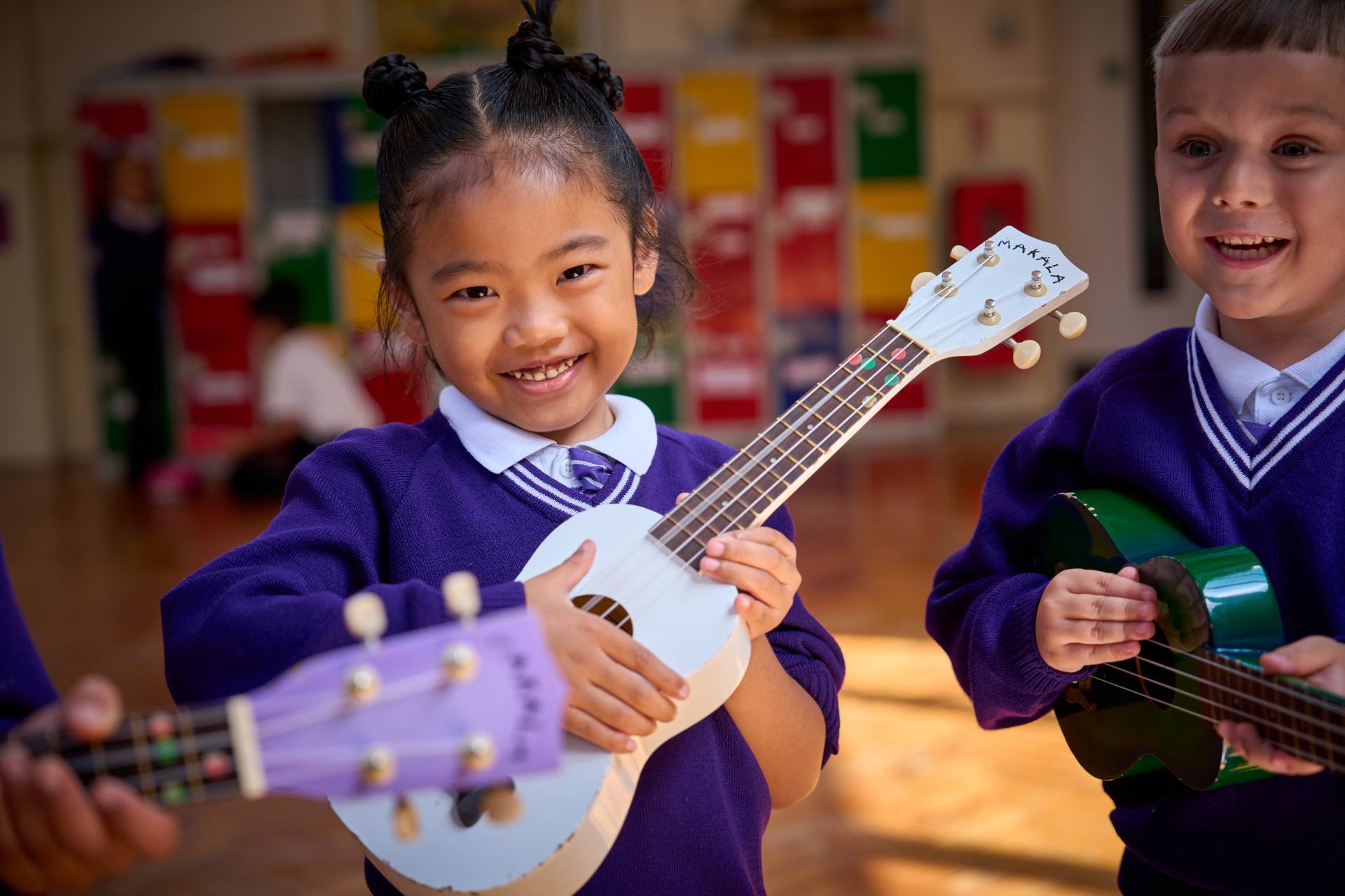 Pupils outside Leopold Primary School